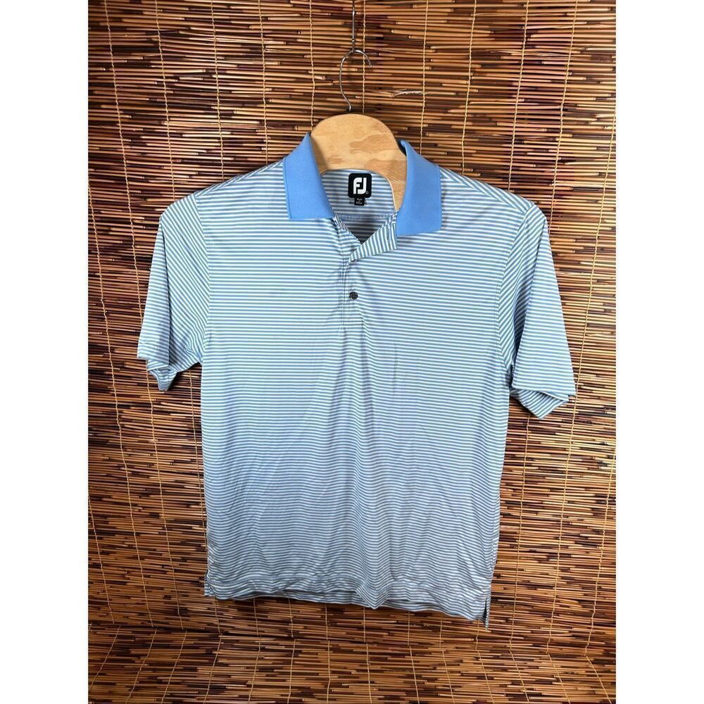 FootJoy Large (L) Blue and White Striped Performance Polo